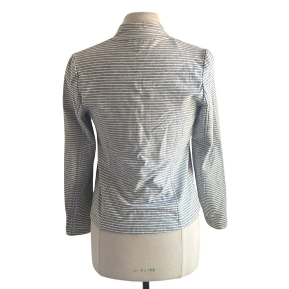 TOMMY HILFIGER Military Jacket Womens Sz Small Grey Striped Knit - Picture 5 of 6